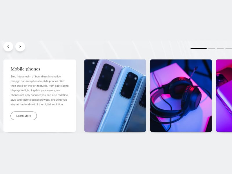 Unlimited Carousel with Mobile Accessories and Products